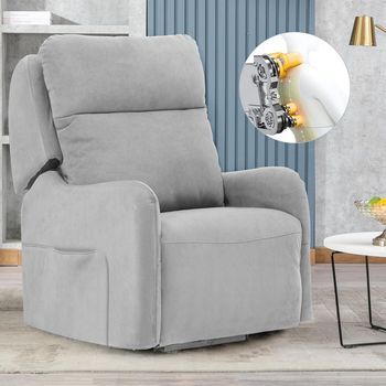 Comhoma Sillón Relax Eléctrico Con Función De Masaje Sl Y Elevación, Reclinable Con Mando A Distancia Y Puerto Usb, Respaldo Desmontable, Ideal Para Personas Mayores, Tapizado En Tela, Gris