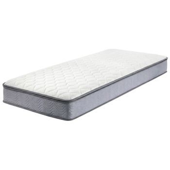 Colchón De Muelles Embolsados Blanco Con Tela Gris 90 X 200 Cm Firme Splendour