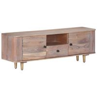 mueble de tv de madera maciza de acacia 118x30x40 cm vidaxl