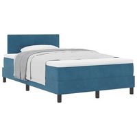 cama tipo box spring azul oscuro 120 x 190 cm terciopelo vidaxl