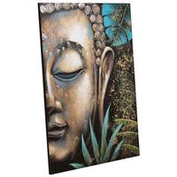 cuadro pintado a mano con relieve azul 80x120x3