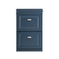zapatero estrecho con 2 solapas 1 cajon azul h83cm