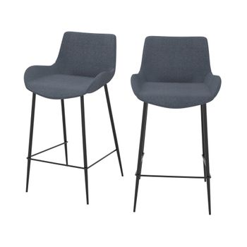 Set de 2 sillas de bar de tela gris 65cm