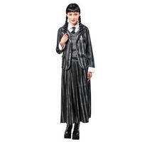 disfraz de wednesday addams para mujer adulta con uniforme escolar de estilo gotico con chaqueta