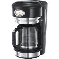 russell hobbs retro glass filter coffee machine - black black