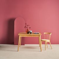 mesa de comedor rectangular extensible de madera 4-6 plazas natural