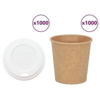 vasos de cafe de papel con tapa 1000 uds 4oz 100ml vidaxl