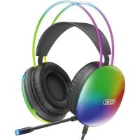 auriculares xo ge11 con cable usb y jack 35 mm microfono y rgb negros