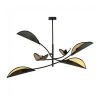 lampara de arana flik negro 6 luces