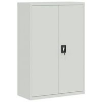 mueble de oficina mueble almacenaje con 2 puertas y 3 estantes regulables 90 x 40 x 140 cm en acero gris dec024456