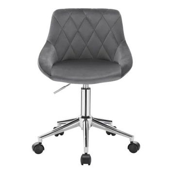 Silla de oficina giratoria - con ruedas, para home office, cómoda y funcional - gris oscuro