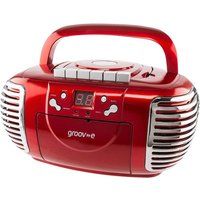 retro gv-ps813-rd boombox - red red
