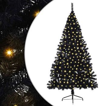 Árbol De Navidad Artificial Preiluminado Negro 240 Cm Pvc Vidaxl