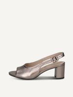 caprice heeled sandal metallic made of leather with block heel size 41