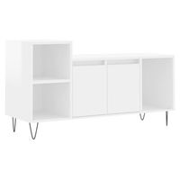 mueble de tv madera contrachapada blanco brillo 100x35x55 cm vidaxl