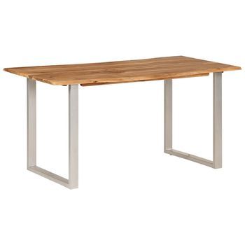 Mesa De Comedor | Mesa De Cena De Madera Maciza De Acacia 154x80x76 Cm