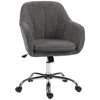 HOMCOM Silla de oficina, sillón de oficina ergonómico regulable en altura, asiento giratorio, función de balancín, gris   Aosom España