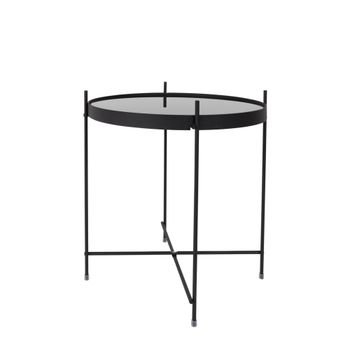 Mesa de centro de acero y cristal negro