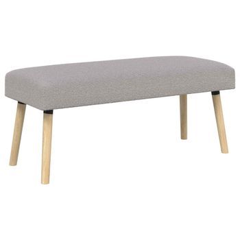Banco Liso Gris Claro 110 X 40 X 46 Cm Bouclé Vidaxl