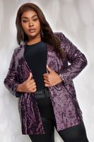 yours blazer de lentejuelas moradas mujer curvy y tallas grandes yours