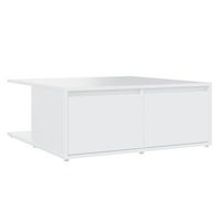 mesa de centro con cajones diseno moderno y contemporaneo 80 x 80 x 31 cm madera de ingenieria blanca dec037966