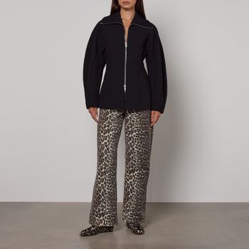 Ganni Bonded Crepe Curve Sleeve Jacket - EU 42/UK 14