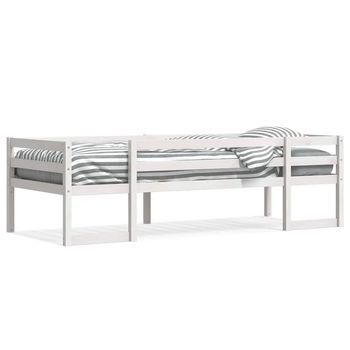 Cama Infantil | Cama Para Niños | Estructura De Cama De Niños Madera Maciza Pino Blanco 75x190 Cm