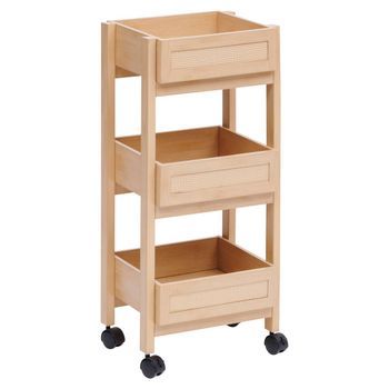 Aparador De 3 Niveles Cane, Madera Clara