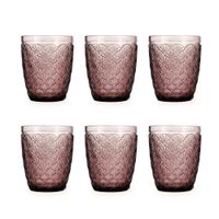 juego de 6 vasos bajos vidrio rosa 29 cl