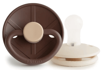 Frigg Little Viking Chupete Block Silicona Cream/Cocoa +0m 2 uds