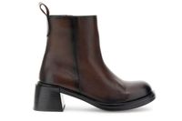 botines de piel con cremallera interior dark brown 36