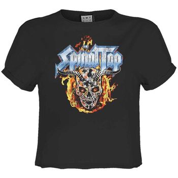 Amplified Clothing Camiseta Skull And Flames para mujer