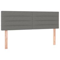 cabecero cama mueble de dormitorio con led de tela oscuro 144 x 5 x 7888 cm gris m020000728