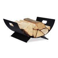 cesta para lena en negro 40 cm