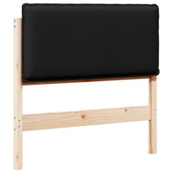 Cabecero，panel De Cabecero Tapizado Natural Y Negro 75 Cm Madera De Pino Macizo