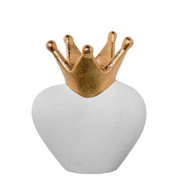 Figura Corazon Blanco Y Dorado