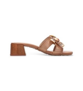 Hispanitas para mujer. HV264768 Sandalias Tulipan marrón (39), Piel, 3 a 5cm, Ninguno, Casual