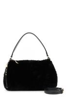 bolso de hombro de suave pelo sintetico black taglia unica