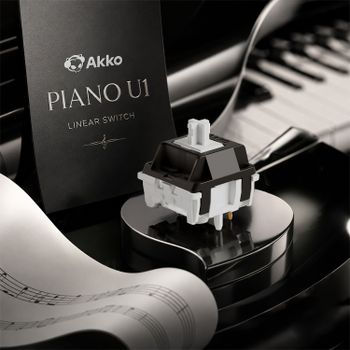 Interruptores Lineales Akko Piano U1 45g±5g, Lubricados de Fábrica, Suaves, 5 Pines, Intercambiables en Caliente, Accesorios para Teclado Mecánico