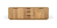 mueble tv madera de mango en color natural con esquinas redondeadas
