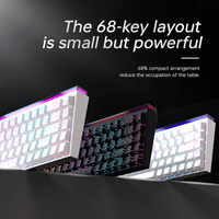 teclado mecanico con cable para juegos ajazz nk68 con iluminacion rgb de 68 teclas intercambiables en caliente adecuado para oficina y juegos