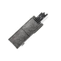 pajita de cristal negra 18 cm 4 unidades en bolsa de fieltro