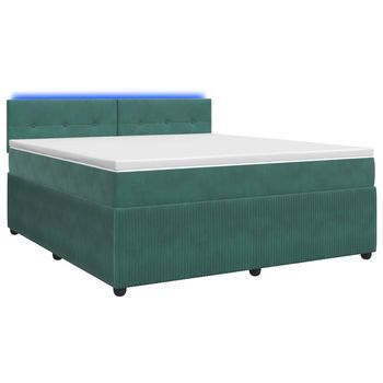 Cama Tapizada 144x200x100,5 Cm Terciopelo - Verde