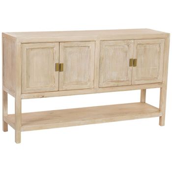 Aparador de madera beige 4 puertas 150x40x90h cm
