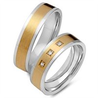 alianzas 18 quilates oro amarillo-blanco 3 diamantes