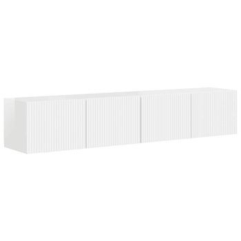 Mueble De Tv Montado En La Pared 2 Uds | Mueble De Salón | Gabinete De Tv Brillante