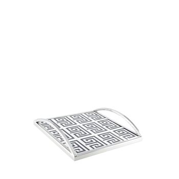 Bandeja rectangular negra y blanca 30x30x6 cm