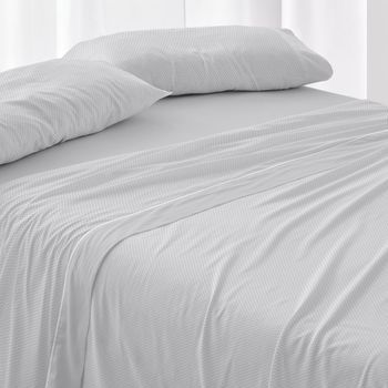 Juego De Sábanas Burrito Blanco Cama De 135 Cm 100% Algodón Color Gris