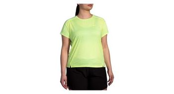 Camiseta de manga corta brooks sprint free run 2 0 amarilla para mujer