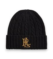 lauren ralph lauren para mujer 454p23505003 gorro en punto de ochos con logotipo negro osfa casual tela